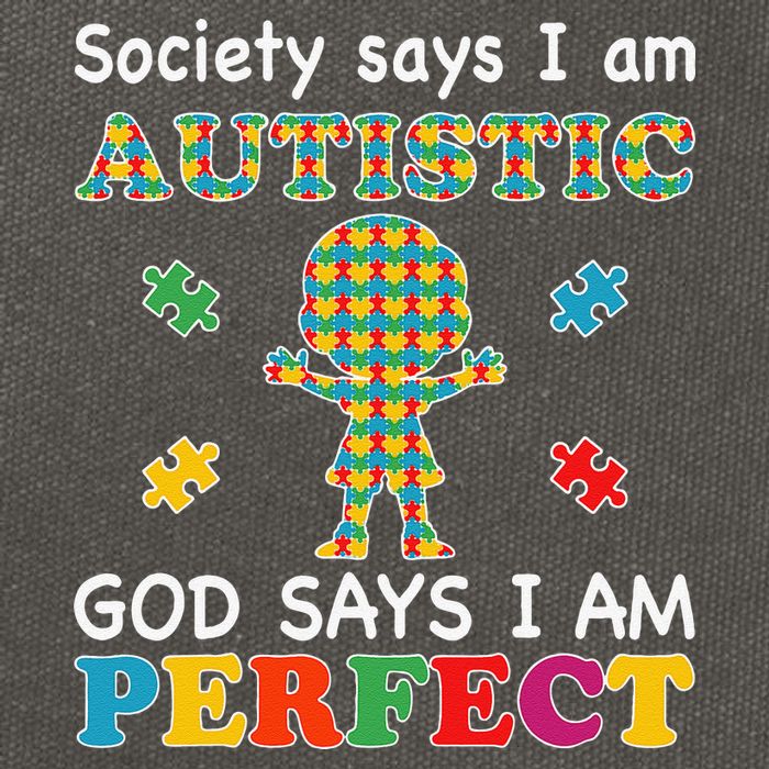 Society Says I Am Autistic God Says I Am Perfect Autism Love Cotton Canvas Backpack