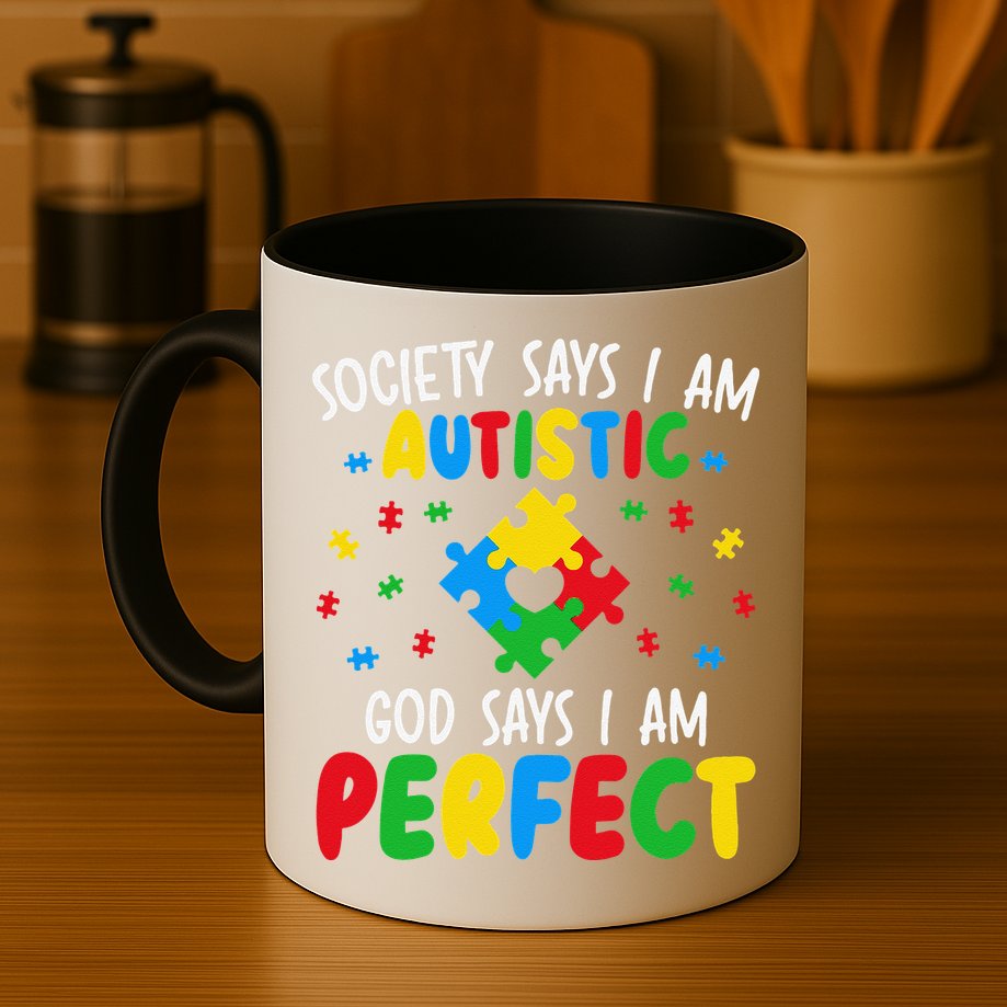 Society Says I Am Autistic God Says I Am Perfect Autism Mug