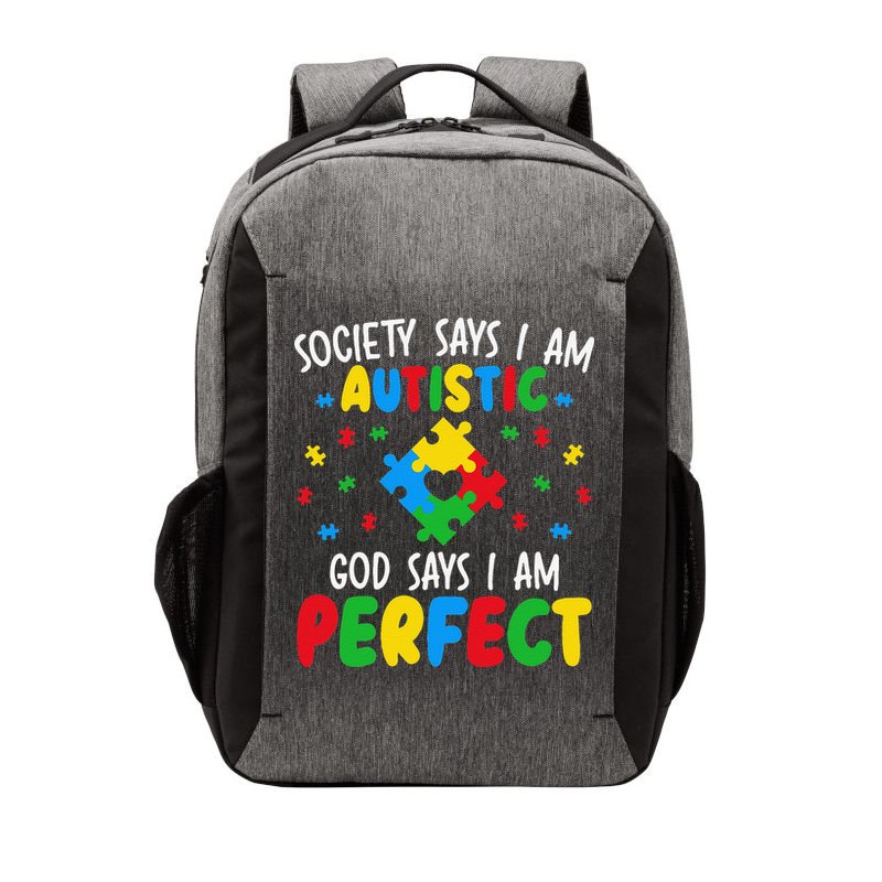 Society Says I Am Autistic God Says I Am Perfect Autism Vector Backpack