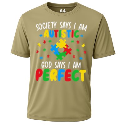 Society Says I Am Autistic God Says I Am Perfect Autism Performance Shirt