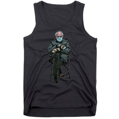 Sanders Sitting Inauguration Bernie Meme Chairman Sanders Tank Top