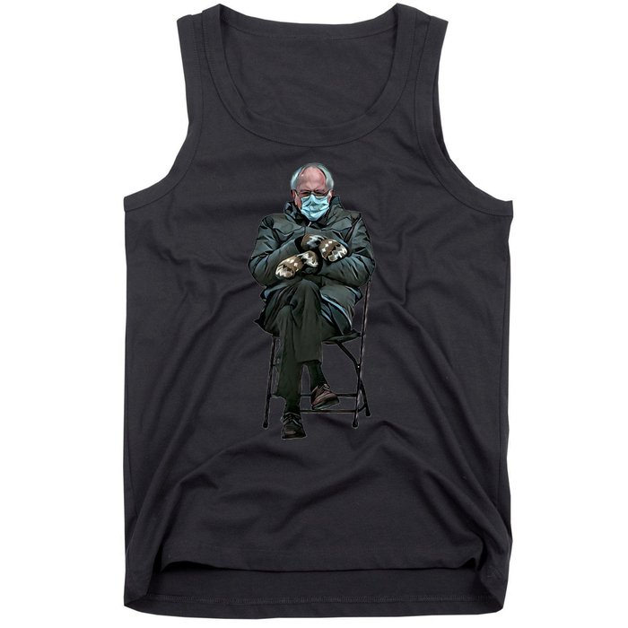 Sanders Sitting Inauguration Bernie Meme Chairman Sanders Tank Top