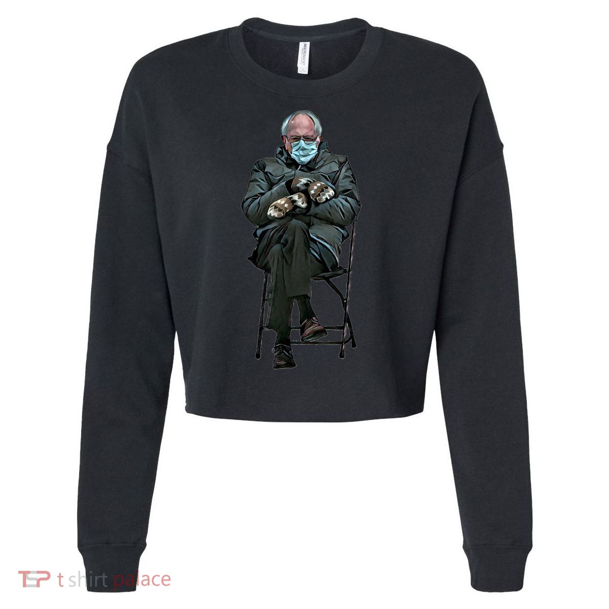 Sanders Sitting Inauguration Bernie Meme Chairman Sanders Cropped Pullover Crew