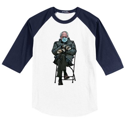 Sanders Sitting Inauguration Bernie Meme Chairman Sanders Baseball Sleeve Shirt