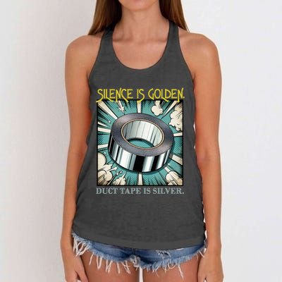 Snarky Silence is Golden  Women's Knotted Racerback Tank