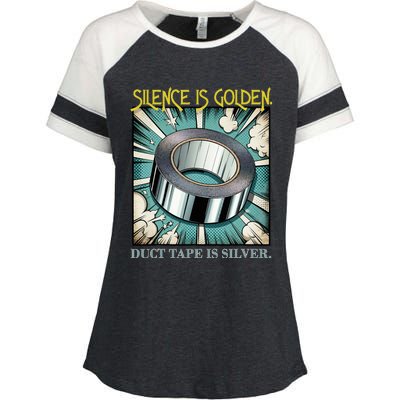 Snarky Silence is Golden  Enza Ladies Jersey Colorblock Tee