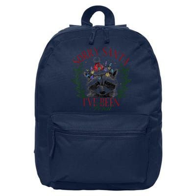 Sorry Santa IVe Been Feral Cute Raccoon Christmas Santa 16 in Basic Backpack