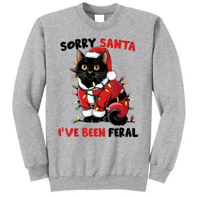 Sorry Santa IVe Been Feral Black Cat Christmas Funny Sweatshirt