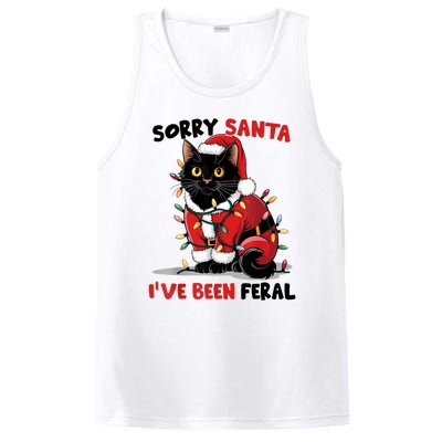 Sorry Santa IVe Been Feral Black Cat Christmas Funny PosiCharge Competitor Tank