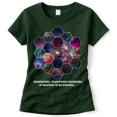 Somewhere Something Incredible Is Waiting To Be Known Womens T-Shirt