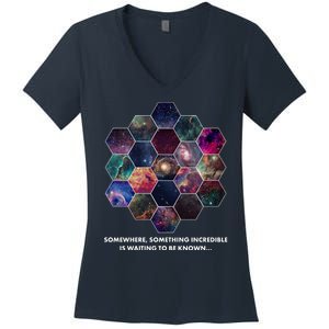 Somewhere Something Incredible Is Waiting To Be Known Women's V-Neck T-Shirt