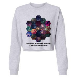 Somewhere Something Incredible Is Waiting To Be Known Cropped Pullover Crew