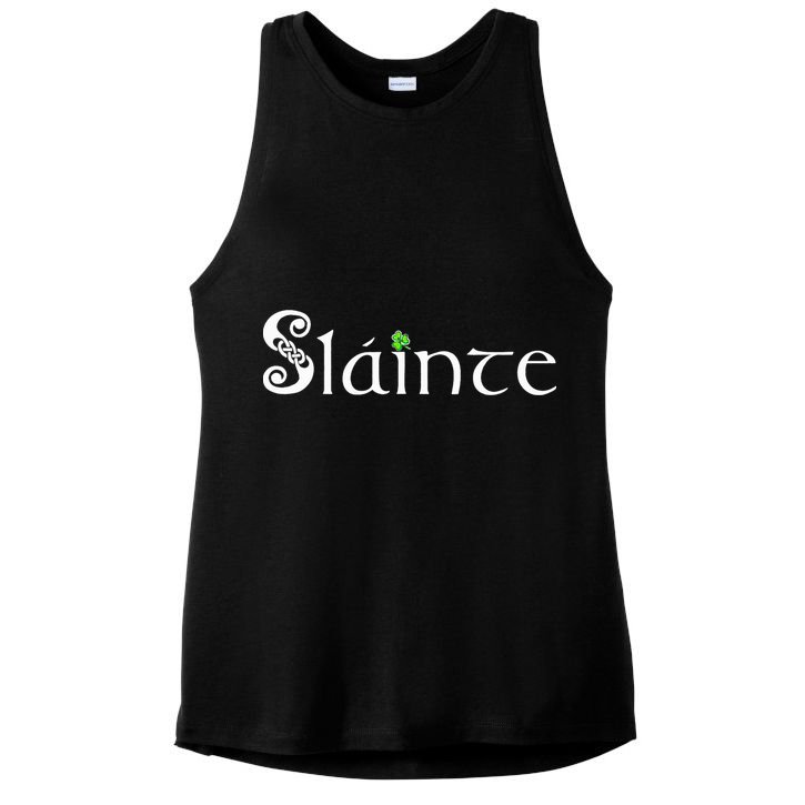 Slainte, Sláinte Irish Cheers, Health, St Patrick's Day Ladies PosiCharge Tri-Blend Wicking Tank