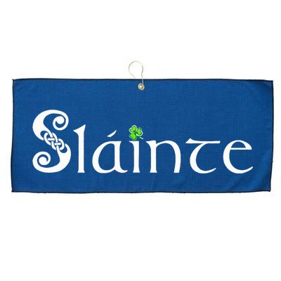 Slainte, Sláinte Irish Cheers, Health, St Patrick's Day Large Microfiber Waffle Golf Towel