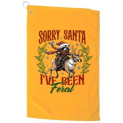 Sorry Santa I’Ve Been Feral Raccoon Platinum Collection Golf Towel