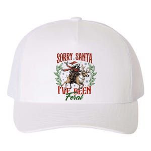 Sorry Santa I’Ve Been Feral Raccoon Yupoong Adult 5-Panel Trucker Hat