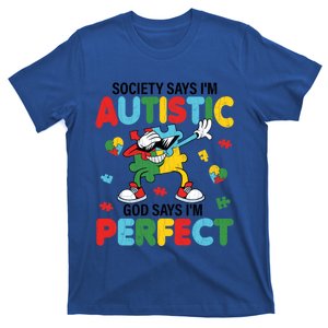 Society Says I Am Autistic Funny Autism Awareness Graphic Great Gift T-Shirt