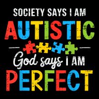 Society Says I'm Autistic Autism Awareness Month Christian Doggie Tank
