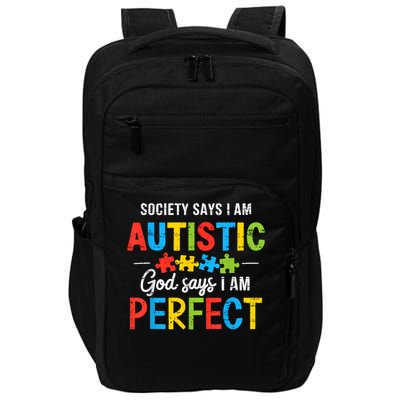 Society Says I'm Autistic Autism Awareness Month Christian Impact Tech Backpack