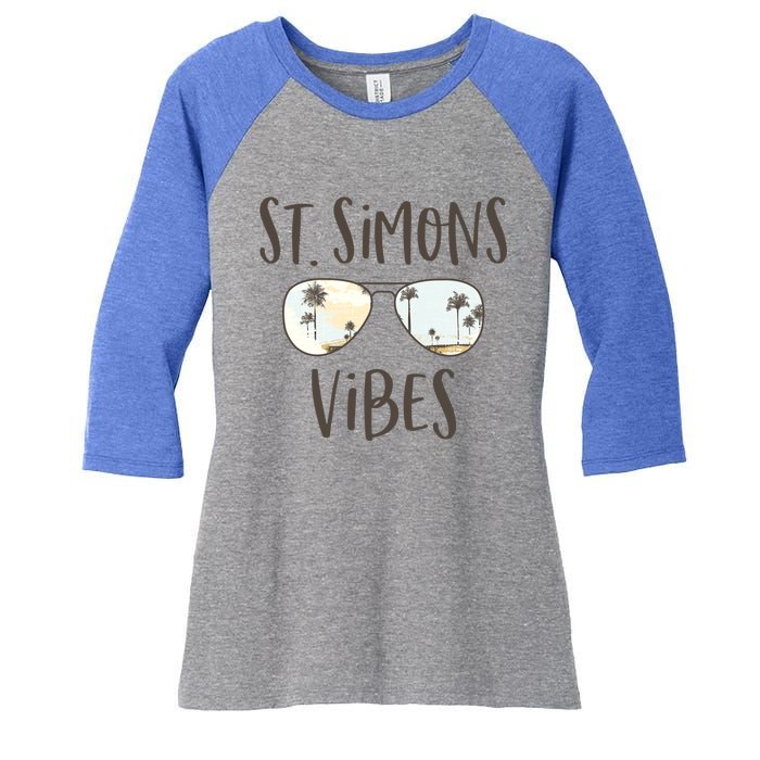 St Simons Island Georgia Beach Vibes Ocean Sunset Sunglasses Meaningful Gift Women's Tri-Blend 3/4-Sleeve Raglan Shirt