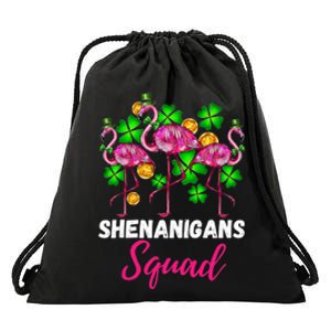 Shenanigan Squad Irish Flamingo St Patricks Day Bird Animal Drawstring Bag