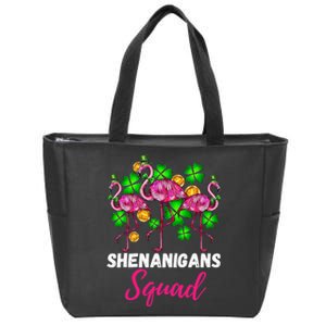 Shenanigan Squad Irish Flamingo St Patricks Day Bird Animal Zip Tote Bag