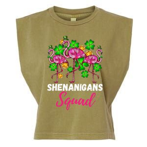 Shenanigan Squad Irish Flamingo St Patricks Day Bird Animal Garment-Dyed Women's Muscle Tee