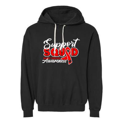 Support Squad I Coronary Bypass Surgery Open Heart Disease Gift Garment-Dyed Fleece Hoodie