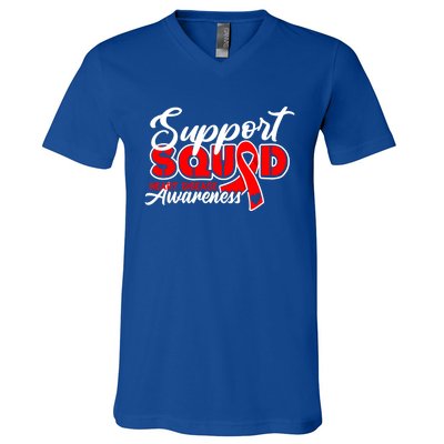 Support Squad I Coronary Bypass Surgery Open Heart Disease Gift V-Neck T-Shirt