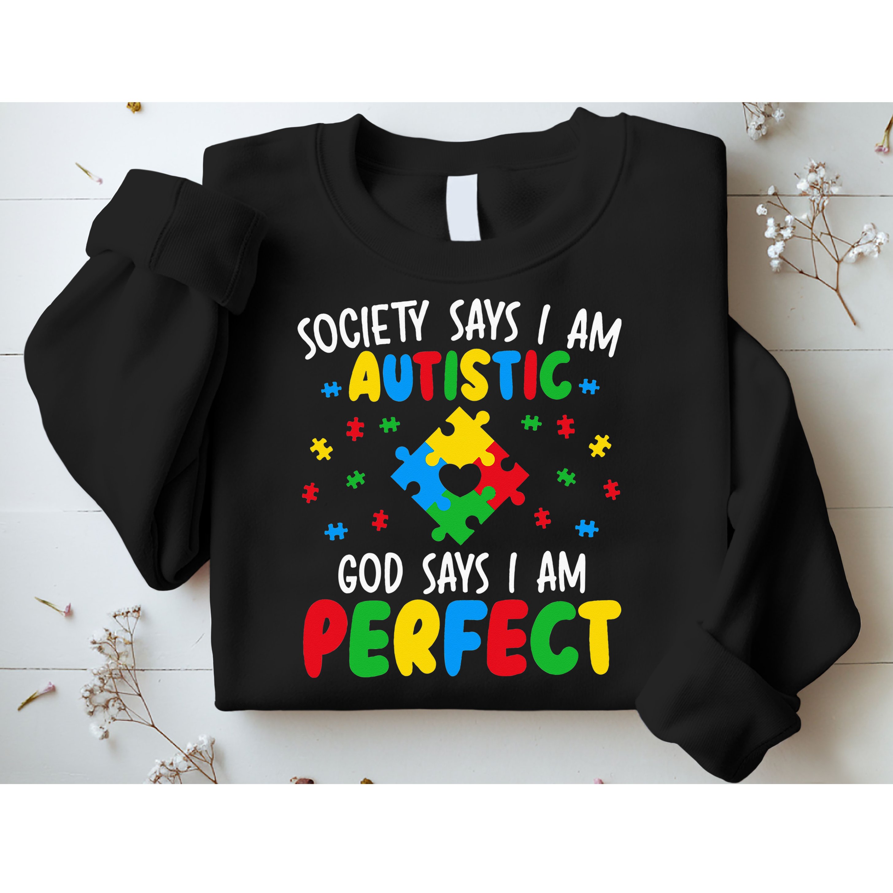 Society Says I Am Autistic God Says I Am Perfect Autism Sweatshirt