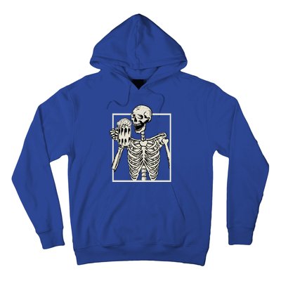 Skeleton Smiling Ing Beer Halloween Gift Hoodie