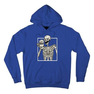 Skeleton Smiling Ing Beer Halloween Gift Tall Hoodie