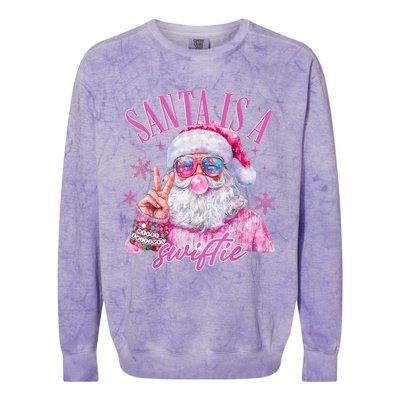 Sunglasses Santa Is A Swifty Santa Christmas Gum Colorblast Crewneck Sweatshirt