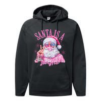 Sunglasses Santa Is A Swifty Santa Christmas Gum Performance Fleece Hoodie