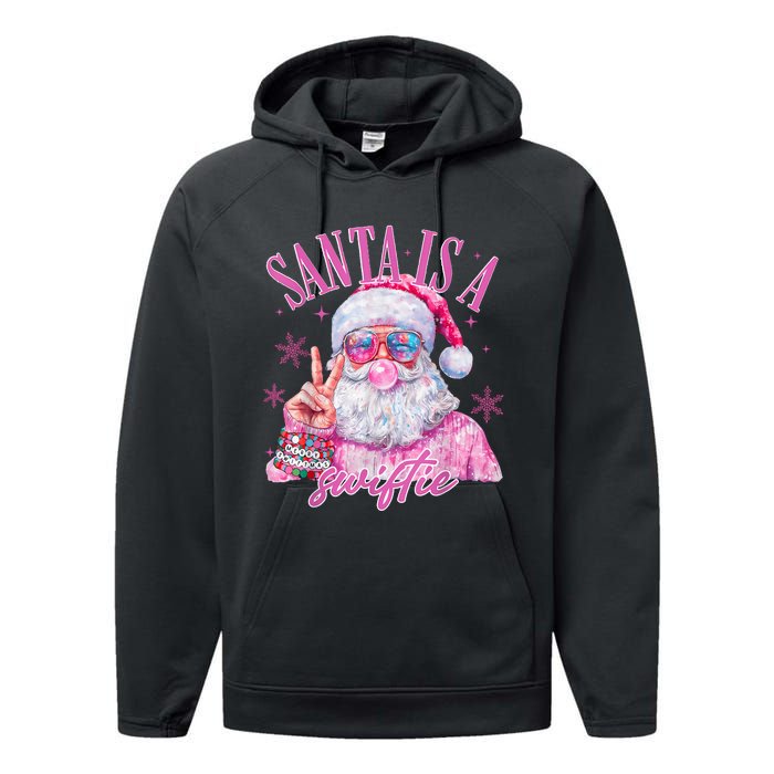 Sunglasses Santa Is A Swifty Santa Christmas Gum Performance Fleece Hoodie