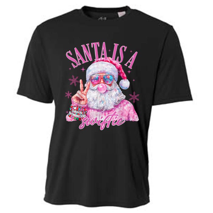 Sunglasses Santa Is A Swifty Santa Christmas Gum Cooling Performance Crew T-Shirt