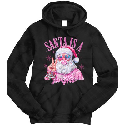 Sunglasses Santa Is A Swifty Santa Christmas Gum Tie Dye Hoodie