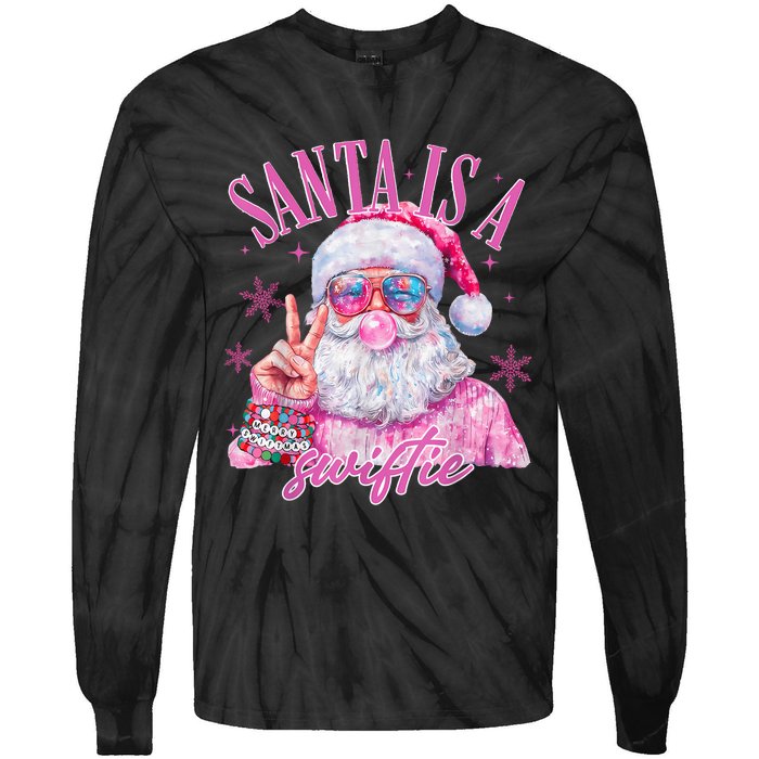 Sunglasses Santa Is A Swifty Santa Christmas Gum Tie-Dye Long Sleeve Shirt