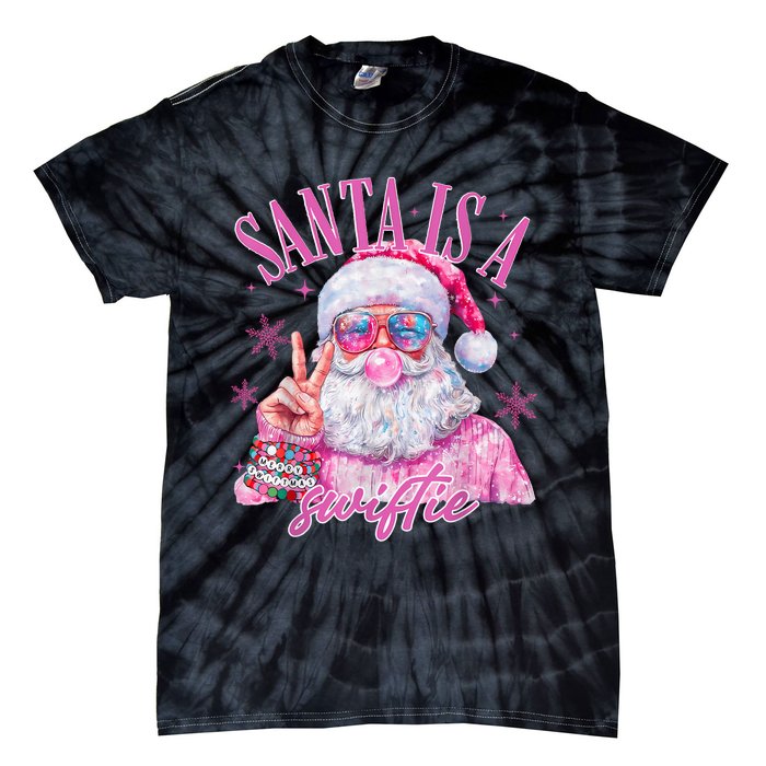 Sunglasses Santa Is A Swifty Santa Christmas Gum Tie-Dye T-Shirt