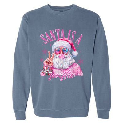 Sunglasses Santa Is A Swifty Santa Christmas Gum Garment-Dyed Sweatshirt