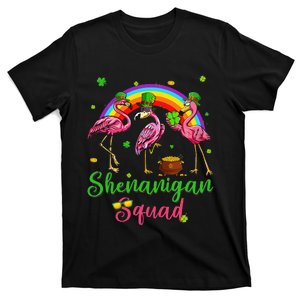 Shenanigan Squad Irish Leprechaun Flamingo St Patrick's Day T-Shirt