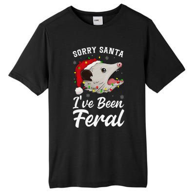 Sorry Santa IVe Been Feral Funny Feral Opossum Christmas Tall Fusion ChromaSoft Performance T-Shirt