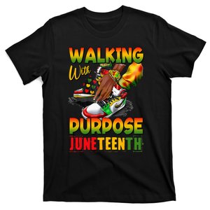 Shoes Steppin' Into Juneteenth Walking With Purpose T-Shirt