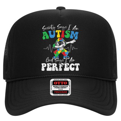Society Says I Am Autistic God Says I Am Perfect Autism Trucker Hat