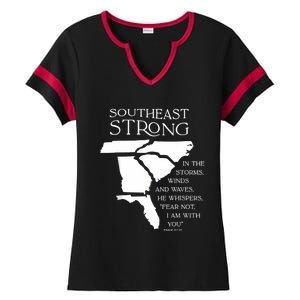 Southeast Strong In The Storms Winds And Waves He Whispers Ladies Halftime Notch Neck Tee