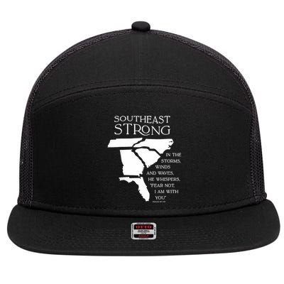 Southeast Strong In The Storms Winds And Waves He Whispers 7 Panel Mesh Trucker Snapback Hat