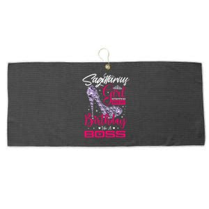 Sagittarius Stepping Into My Birthday Like A Boss Funny Gift Large Microfiber Waffle Golf Towel