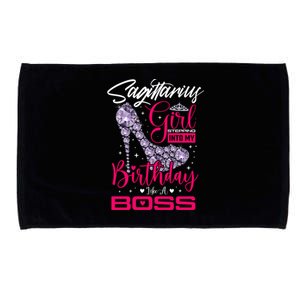 Sagittarius Stepping Into My Birthday Like A Boss Funny Gift Microfiber Hand Towel