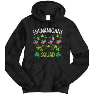 Shenanigans Squad Irish Flamingo St Patricks Day Bird Animal Tie Dye Hoodie