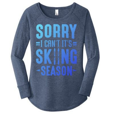 Skiier Sorry I Cant It Is Skiing Season Winter Ski Gift Women's Perfect Tri Tunic Long Sleeve Shirt